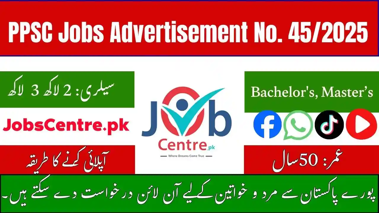 PPSC Jobs Advertisement No. 45