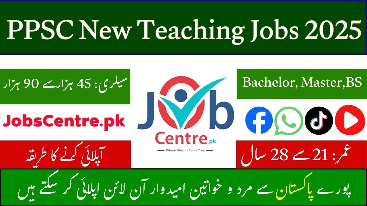 PPSC New Teaching Jobs 2025