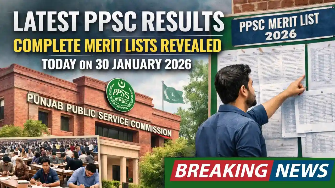 Latest PPSC Results Complete Merit Lists Revealed Today on 30 Jan 2026