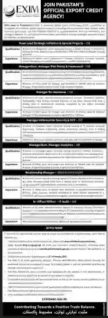 EXIM Bank of Pakistan Limited Jobs 2026