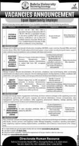 Bahria University Jobs 2026 – Latest Vacancies in Islamabad Apply Now