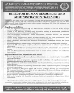ICAP Director Human Resources and Administration Jobs 2026