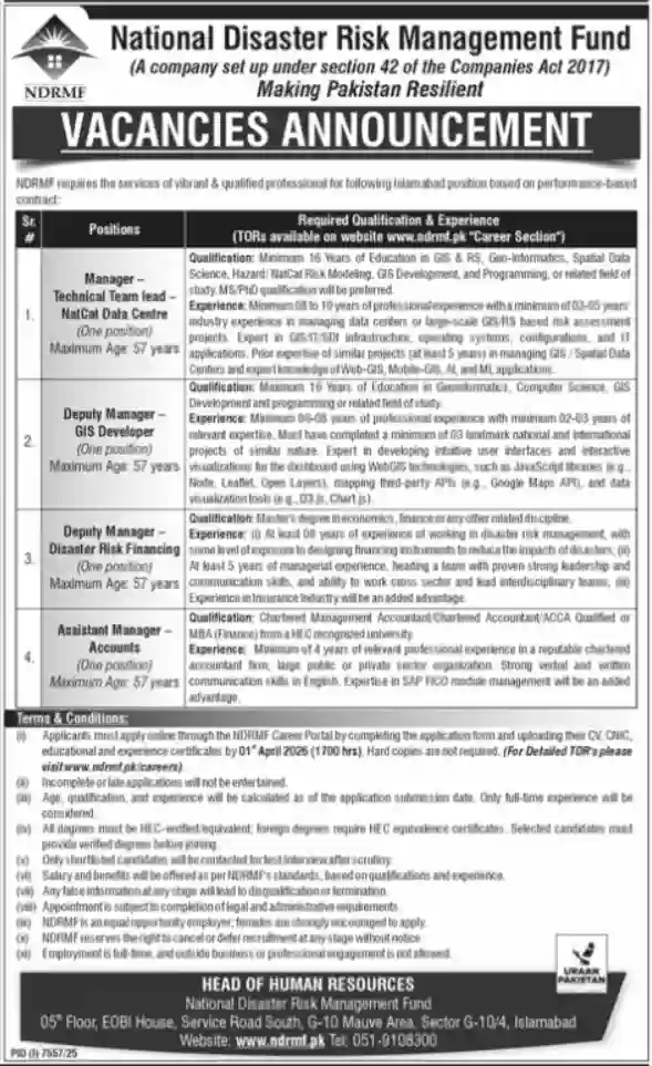 NDRMF Jobs 2026 Apply Online