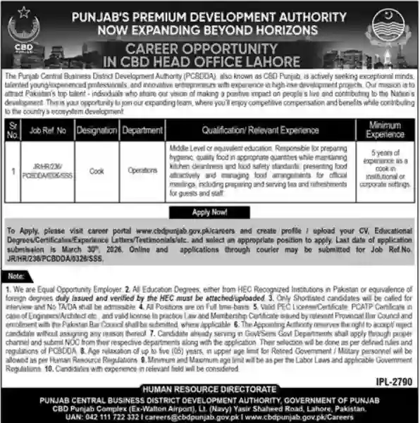 PCBDA Jobs 2026 Apply Online