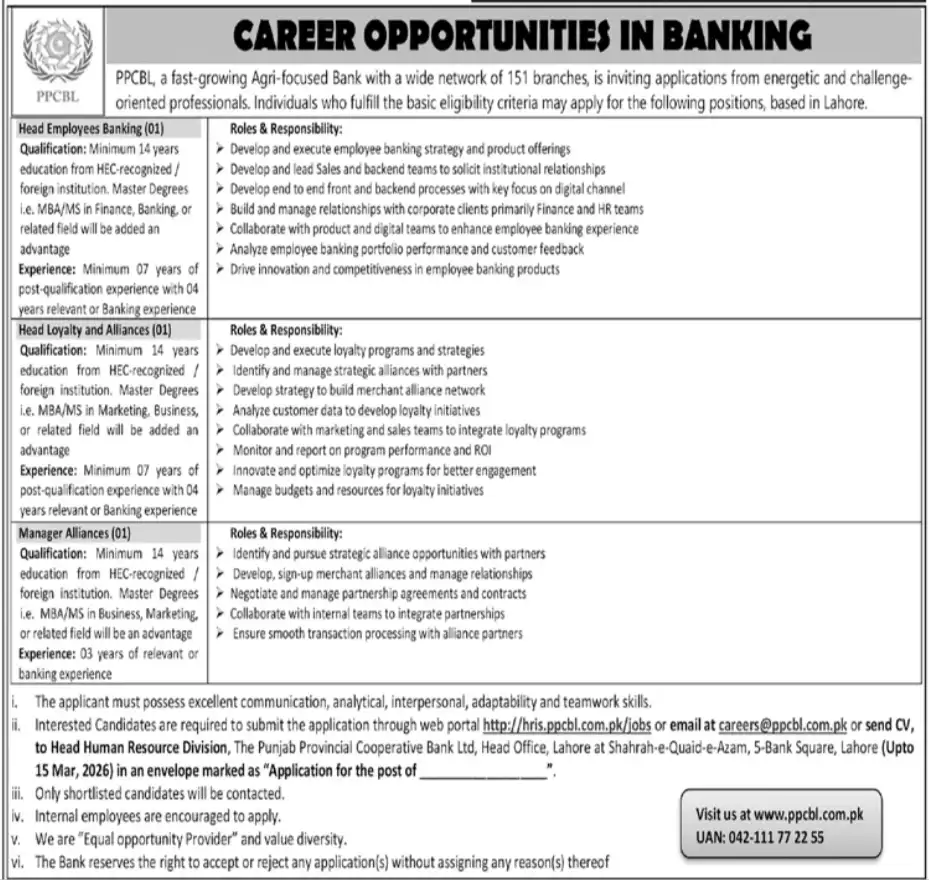 PPCBL Lahore Jobs 2026 Advertisement