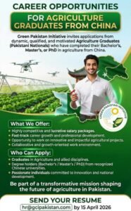 Agriculture Jobs 2026 Pakistan – Green Pakistan Initiative for China Graduates Apply Now