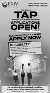 EXIM Bank Pakistan TAP Program 2026