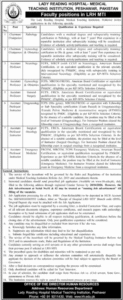 LRH Peshawar Jobs 2026 – Faculty Positions Apply Now